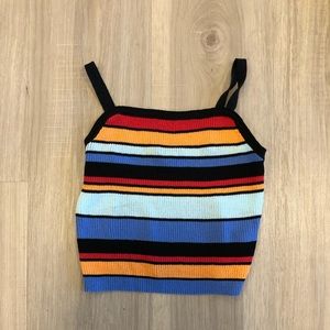 Colorful striped crop top